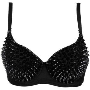 Women's Steampunk B Cup Spike Stud Rivet Party Club Rave Sport Imported Bra Top